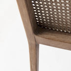 Chaise de salle à manger sans accoudoirs Clara en bois marron clair et assise crème