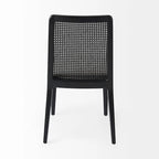 Chaise de salle à manger sans accoudoirs Clara en bois marron clair et assise crème