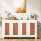 59-Inch 4-Door Sideboard Buffet Cabinet with Adjustable Shelves for Living Room Dining Room