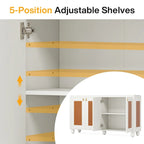 59-Inch 4-Door Sideboard Buffet Cabinet with Adjustable Shelves for Living Room Dining Room