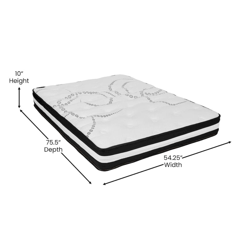 Tufted Platform Bed with 10in. Pocket Spring Mattress