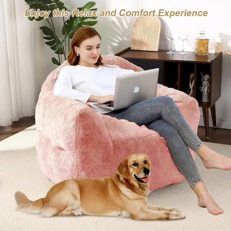 Giant Bean Bag Chair with Armrests - For Adults and Kids