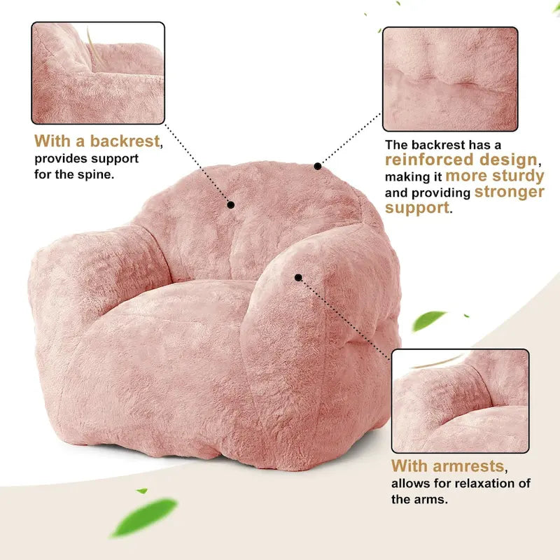 Giant Bean Bag Chair with Armrests - For Adults and Kids