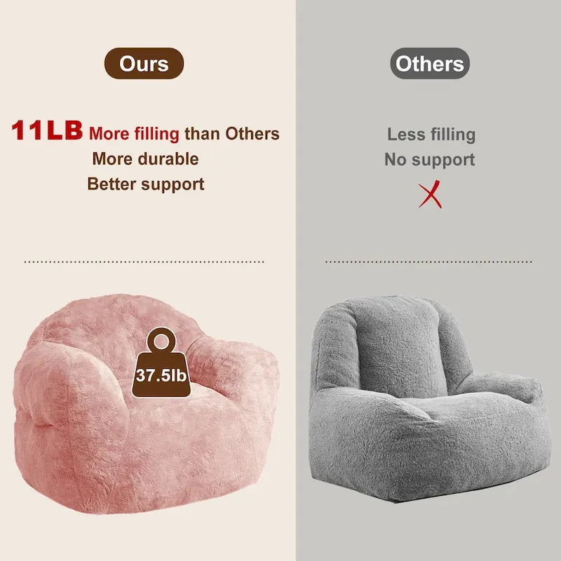 Giant Bean Bag Chair with Armrests - For Adults and Kids