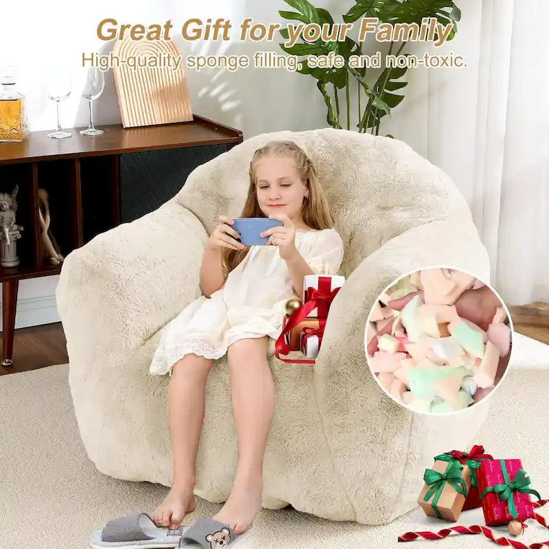 Giant Bean Bag Chair with Armrests - For Adults and Kids