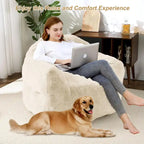 Giant Bean Bag Chair with Armrests - For Adults and Kids