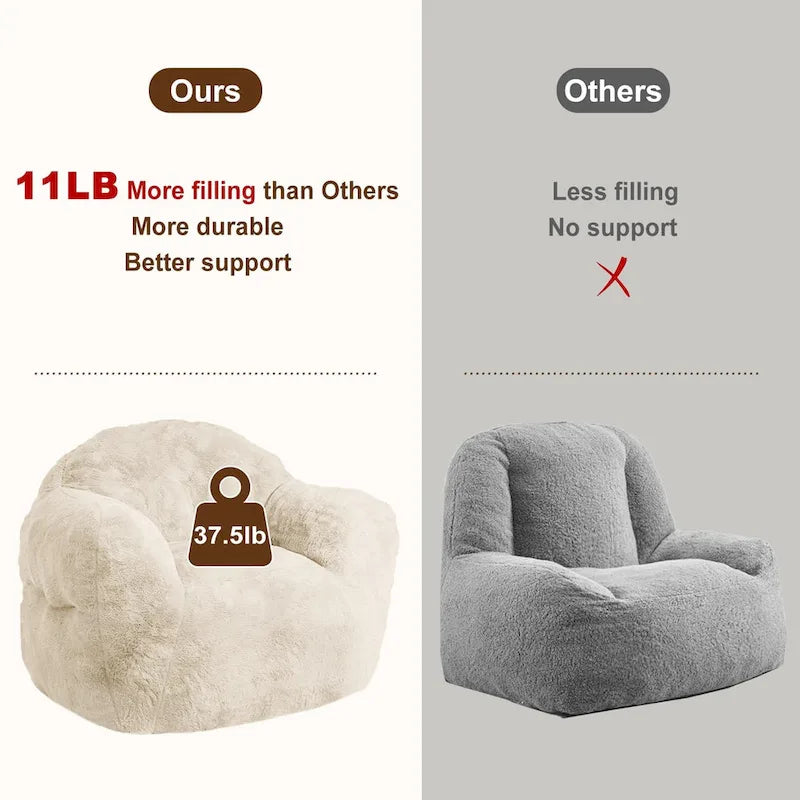 Giant Bean Bag Chair with Armrests - For Adults and Kids