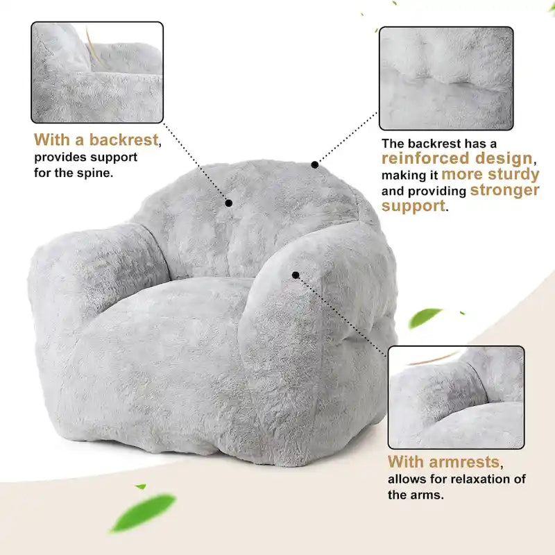 Giant Bean Bag Chair with Armrests - For Adults and Kids