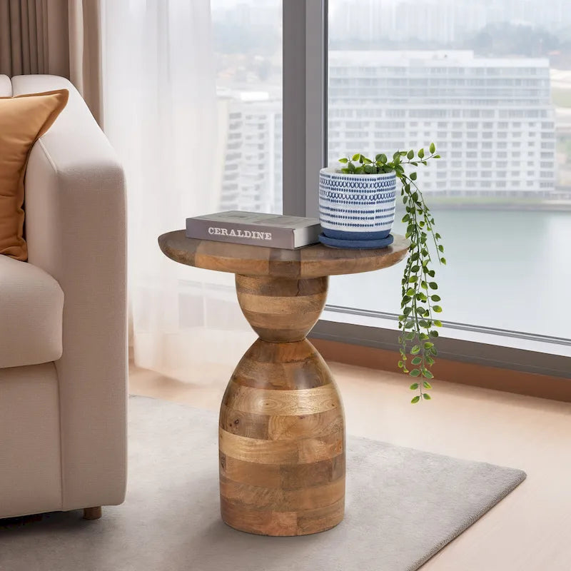 Sagebrook Home Mango Wood Hourglass Accent Table Wood - 16 x 16 x 19