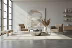 White 37 Inch Round Drum Coffee Table with Storage - Mango Wood