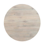 White 37 Inch Round Drum Coffee Table with Storage - Mango Wood