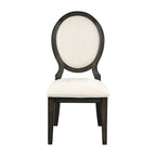 Chaises de salle à manger tapissées Annabelle cacao foncé et crème (lot de 8)