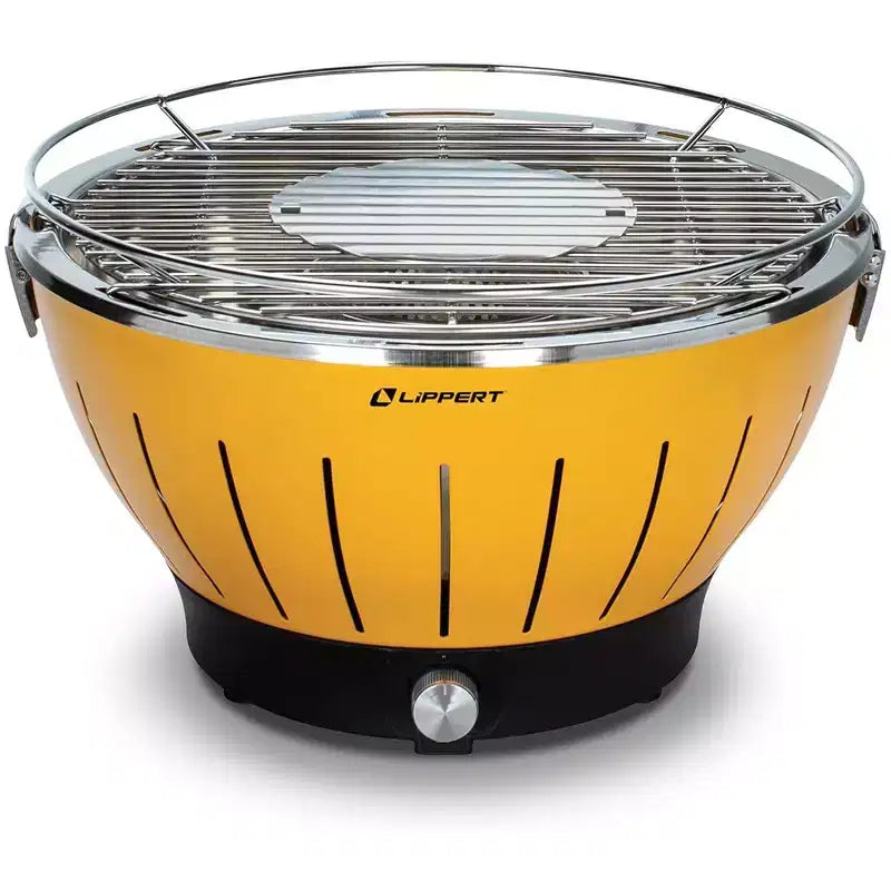 Lippert Odyssey Portable Charcoal Grill w/Cooler Attachment & Carry Case, Amber