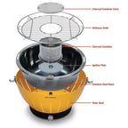 Lippert Odyssey Portable Charcoal Grill w/Cooler Attachment & Carry Case, Amber