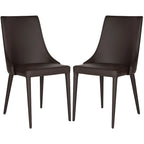 SAFAVIEH Socorro Chaise de salle à manger blanche de style moderne du milieu du siècle (lot de 2) - 23,6 x 19,6 x 35,5 - 24Lx20Px36H