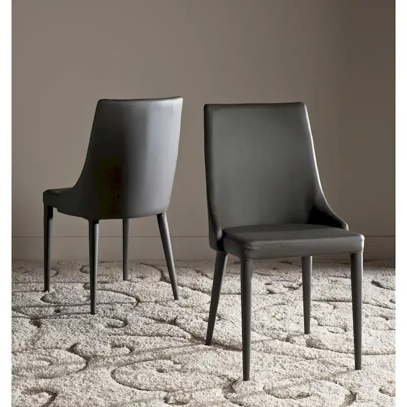 SAFAVIEH Socorro Chaise de salle à manger blanche de style moderne du milieu du siècle (lot de 2) - 23,6 x 19,6 x 35,5 - 24Lx20Px36H