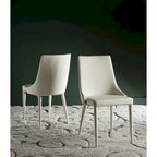 SAFAVIEH Socorro Chaise de salle à manger blanche de style moderne du milieu du siècle (lot de 2) - 23,6 x 19,6 x 35,5 - 24Lx20Px36H