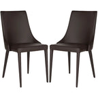 SAFAVIEH Socorro Chaise de salle à manger blanche de style moderne du milieu du siècle (lot de 2) - 23,6 x 19,6 x 35,5 - 24Lx20Px36H