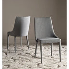 SAFAVIEH Socorro Chaise de salle à manger blanche de style moderne du milieu du siècle (lot de 2) - 23,6 x 19,6 x 35,5 - 24Lx20Px36H