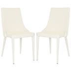 SAFAVIEH Socorro Chaise de salle à manger blanche de style moderne du milieu du siècle (lot de 2) - 23,6 x 19,6 x 35,5 - 24Lx20Px36H