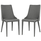 SAFAVIEH Socorro Chaise de salle à manger blanche de style moderne du milieu du siècle (lot de 2) - 23,6 x 19,6 x 35,5 - 24Lx20Px36H