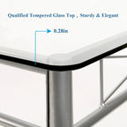 5-pieces Modern Dining Sets,Tempered Glass Table Top and 4 PU Chairs
