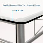 5-pieces Modern Dining Sets,Tempered Glass Table Top and 4 PU Chairs
