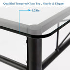 5-pieces Modern Dining Sets,Tempered Glass Table Top and 4 PU Chairs