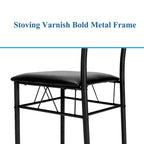 5-pieces Modern Dining Sets,Tempered Glass Table Top and 4 PU Chairs