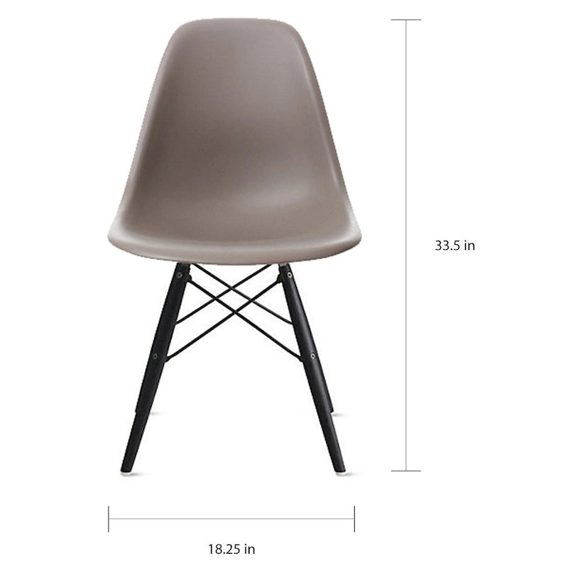 Chaise Eiffel rétro sans accoudoirs en plastique/pieds noirs design