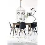 Chaise Eiffel rétro sans accoudoirs en plastique/pieds noirs design