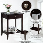 Table de chevet en bois avec rangement