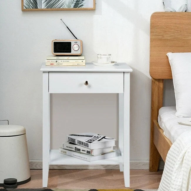 Table de chevet en bois avec rangement