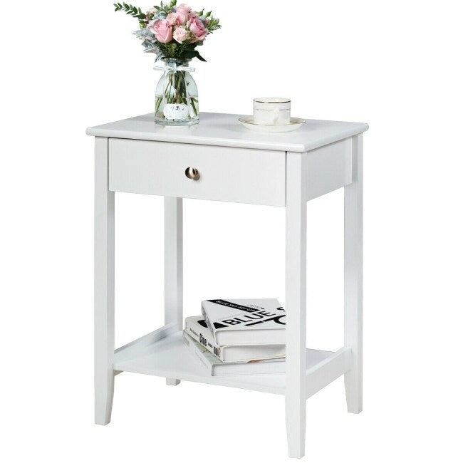 Table de chevet en bois avec rangement