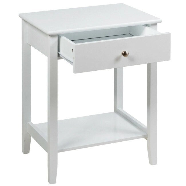 Table de chevet en bois avec rangement