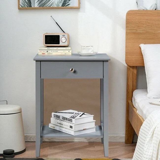 Table de chevet en bois avec rangement