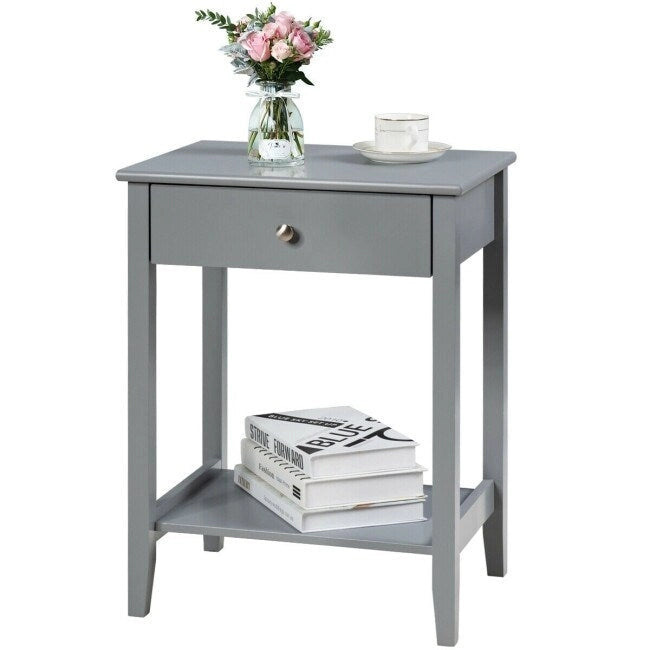 Table de chevet en bois avec rangement