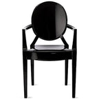 Fauteuil en plastique transparent empilable avec accoudoirs, chaise d'appoint, de salle à manger, de designer, moderne, de bureau, de travail.