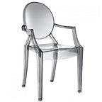 Fauteuil en plastique transparent empilable avec accoudoirs, chaise d'appoint, de salle à manger, de designer, moderne, de bureau, de travail.