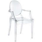 Fauteuil en plastique transparent empilable avec accoudoirs, chaise d'appoint, de salle à manger, de designer, moderne, de bureau, de travail.