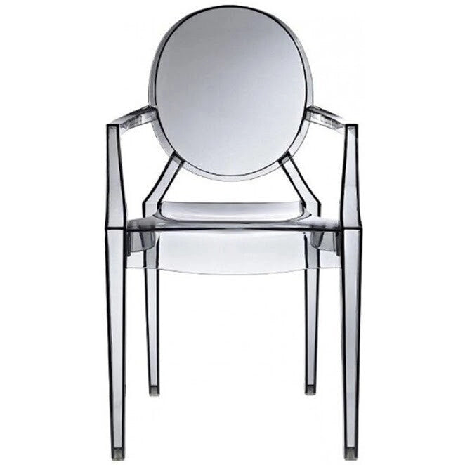 Fauteuil en plastique transparent empilable avec accoudoirs, chaise d'appoint, de salle à manger, de designer, moderne, de bureau, de travail.