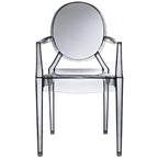 Fauteuil en plastique transparent empilable avec accoudoirs, chaise d'appoint, de salle à manger, de designer, moderne, de bureau, de travail.