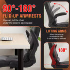 FDW Fauteuil de bureau de jeu Chaise de bureau avec support lombaire Accoudoirs relevables Appuie-tête