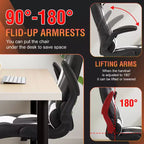 FDW Fauteuil de bureau de jeu Chaise de bureau avec support lombaire Accoudoirs relevables Appuie-tête