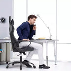 FDW Chaise de Bureau Chaise Gaming Chaise de Bureau Fauteuil de Direction avec Support Lombaire Tabouret Réglable Chaise d'Ordinateur Pivotante à Roulettes