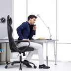 FDW Chaise de Bureau Chaise Gaming Chaise de Bureau Fauteuil de Direction avec Support Lombaire Tabouret Réglable Chaise d'Ordinateur Pivotante à Roulettes