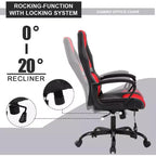 FDW Racing Gaming Chair Home Office Chair Ergonomic Desk Chair Massage PU Leather Computer Chair with Lumbar Support Headrest Armrest