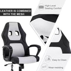 FDW Racing Gaming Chair Home Office Chair Ergonomic Desk Chair Massage PU Leather Computer Chair with Lumbar Support Headrest Armrest