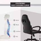 FDW Racing Gaming Chair Home Office Chair Ergonomic Desk Chair Massage PU Leather Computer Chair with Lumbar Support Headrest Armrest