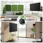 Meuble TV roulant moderne FITUEYES pour téléviseurs de 55 à 78 pouces, Chariot TV mobile pour salon et appartement